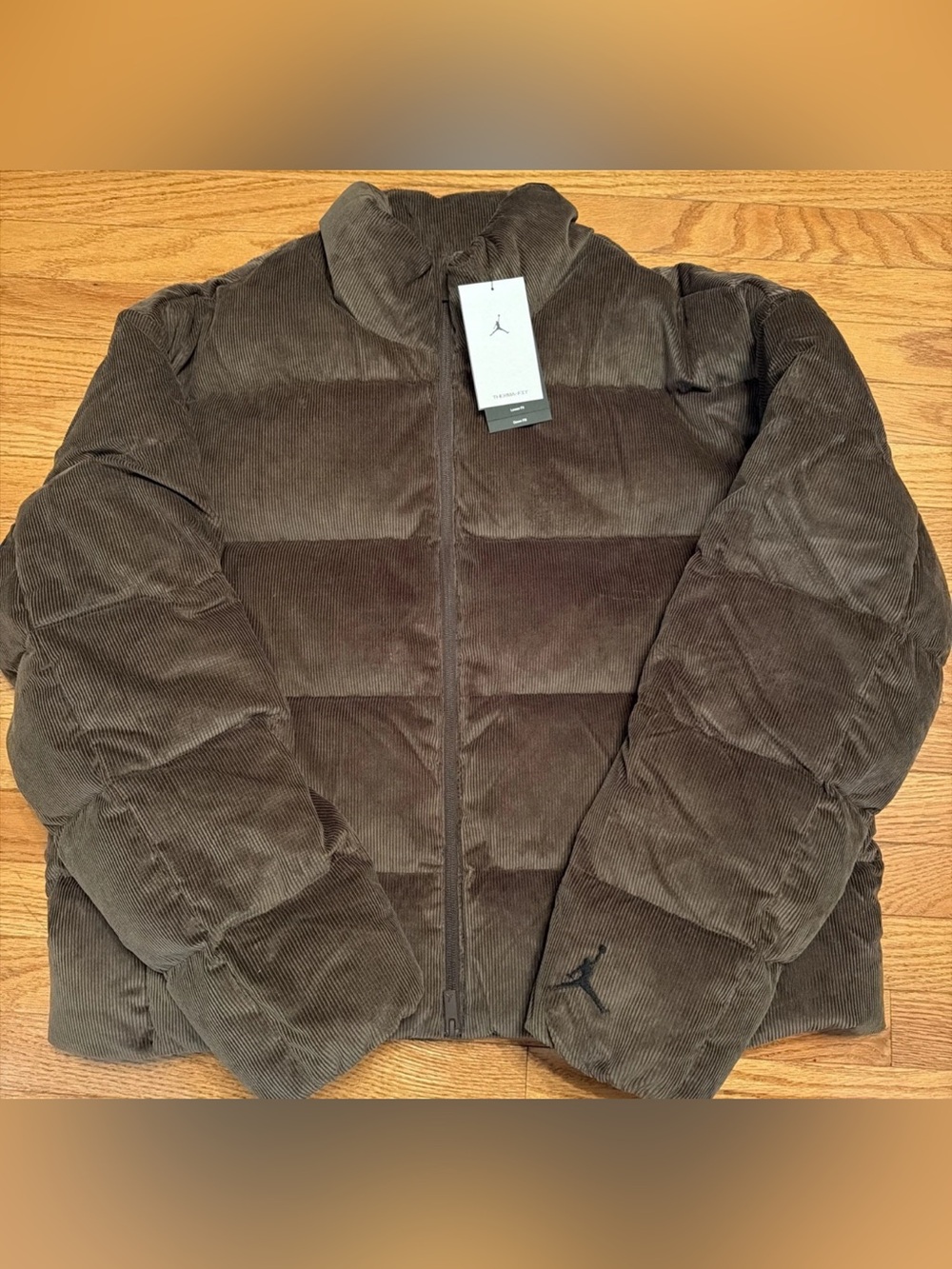 Nike Jordan Flight Down Puffer Baroque Brown Corduroy HV0536-237 Men's Size XL